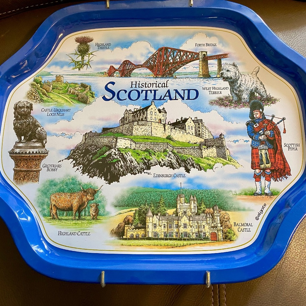 Vintage Historical Scotland Tray with hanger